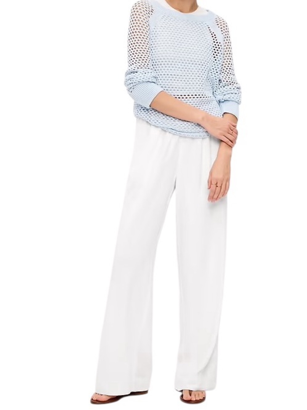 Old Navy White Wide-Leg High-Rise Linen Pants